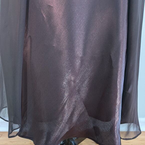Vintage Betsy Adam Prom Dress Maxi Gown M Brown Y2K 90S Fairy Grunge Empire - Picture 8 of 14